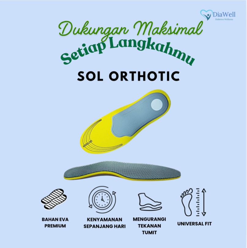 Diawell - Sol Sepatu Insole Ortotik (Kuning Abu)