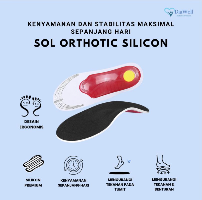 Diawell - Sol Sepatu Ortotik Silikon (Merah Putih)