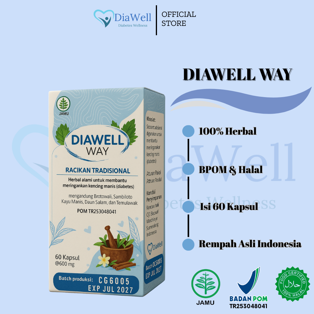 DiaWell Kombinasi Premium - Diawell Way Herbal & Kaus Kaki Diabetes
