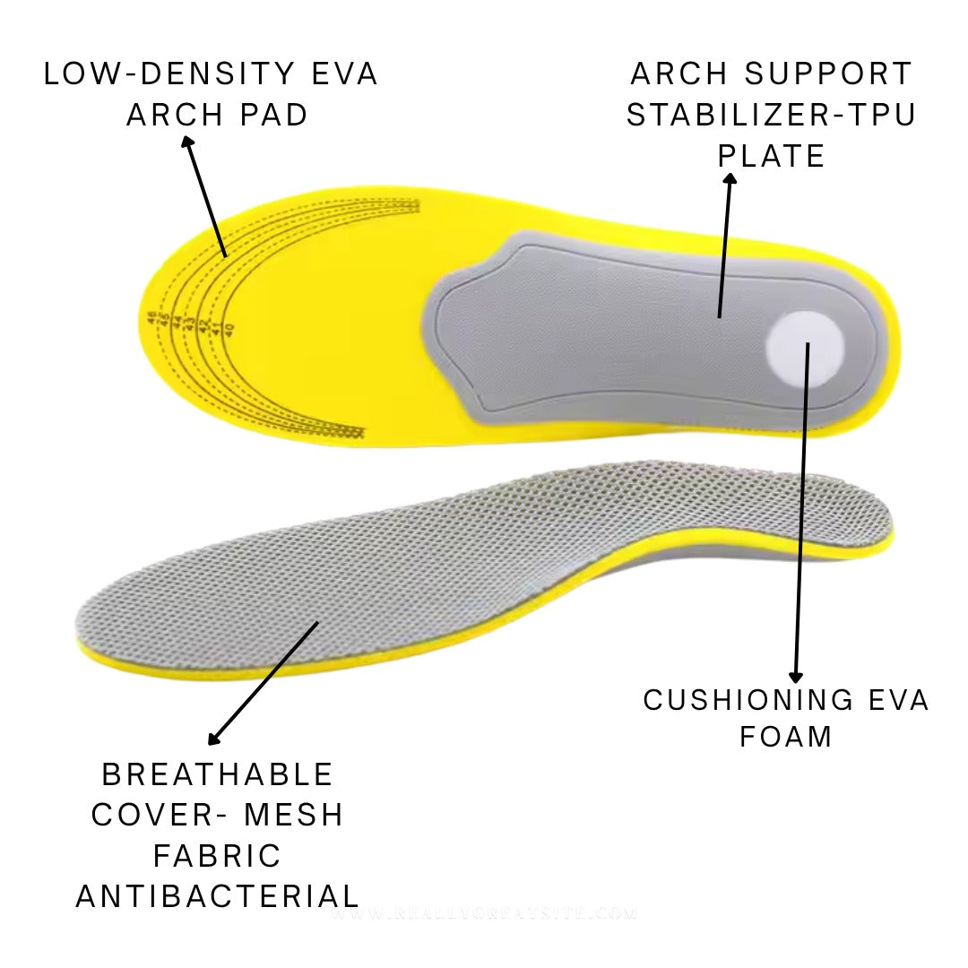 Diawell - Sol Sepatu Insole Ortotik (Kuning Abu)