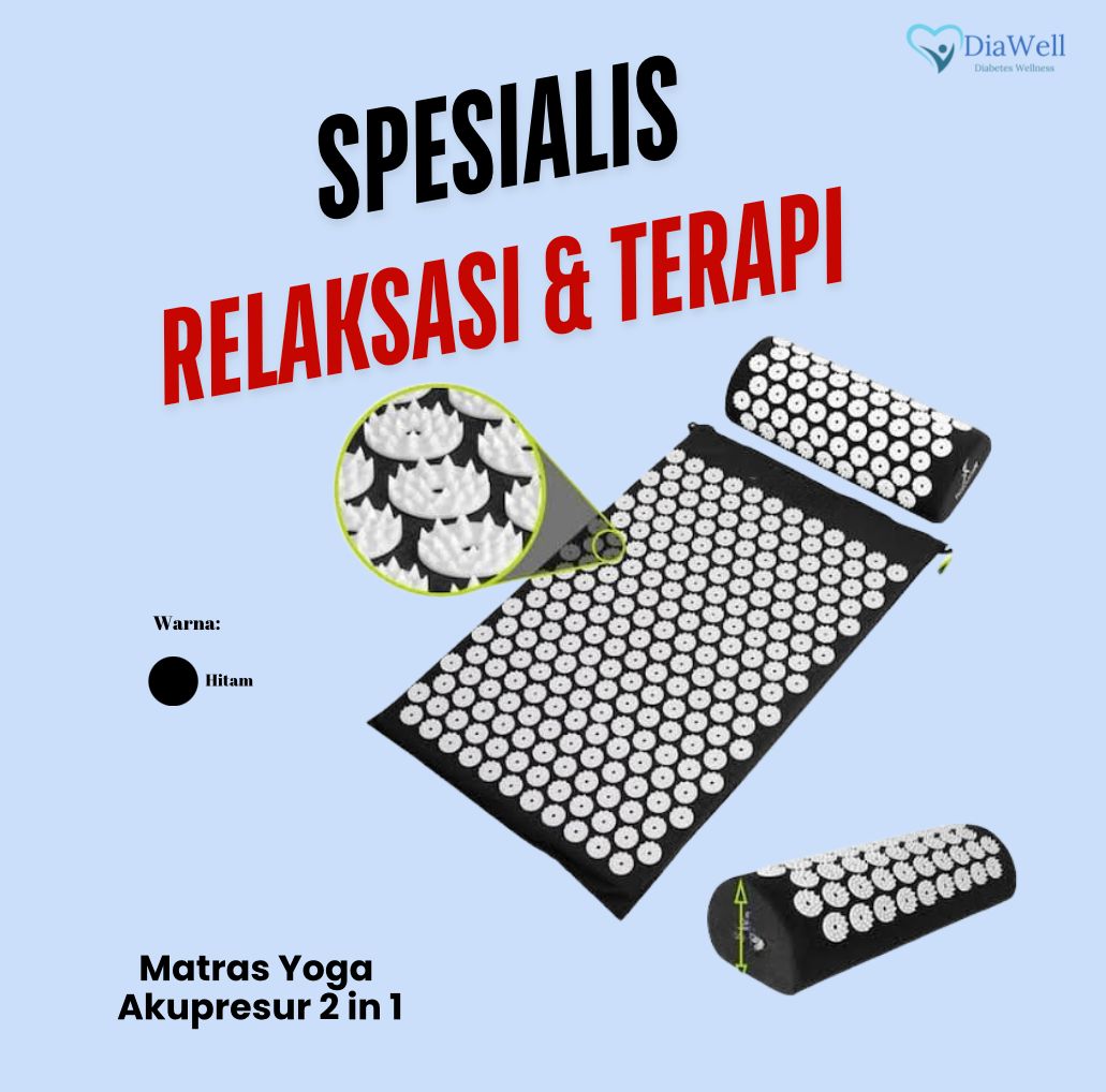 Diawell - Accupressure Matras Yoga 1 Set - Hitam